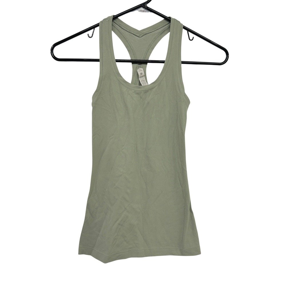 Lululemon Cool Racerback Tank Top Size 0‎ Sage Green Yoga Athletic Gorpcore